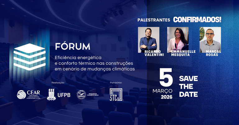 Evento, promovido em conjunto com o Grupo 3TC, no dia 05 de março, discutirá temas como o impacto do aquecimento global nas edificações