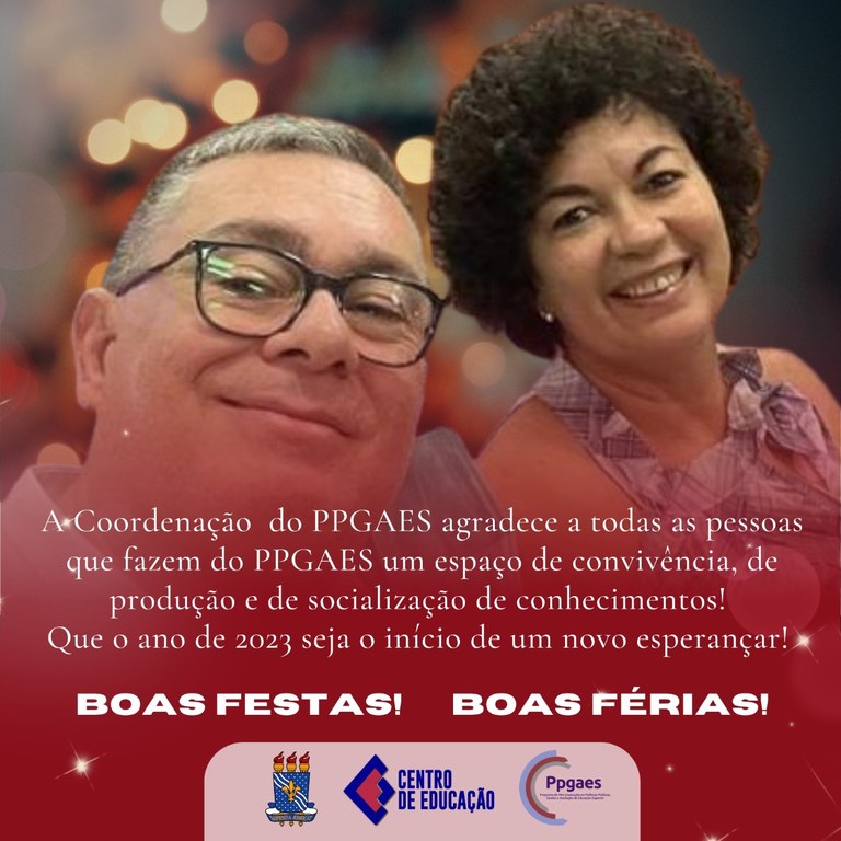 Coordenação do PPGAES deseja boas festas!