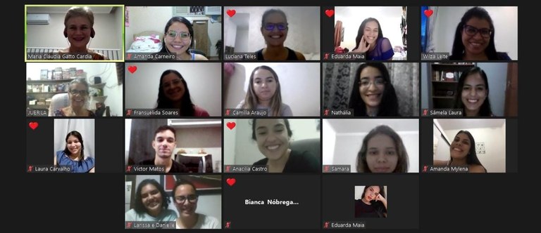 Reunião da Escola de postura da -UNIFAP + o grupo de pesquisas da UFPB. Imagem: captura de tela cedida pela equipe (2021) Reunião da Escola de postura da -UNIFAP + o grupo de pesquisas da UFPB. Imagem: captura de tela cedida pela equipe (2021)