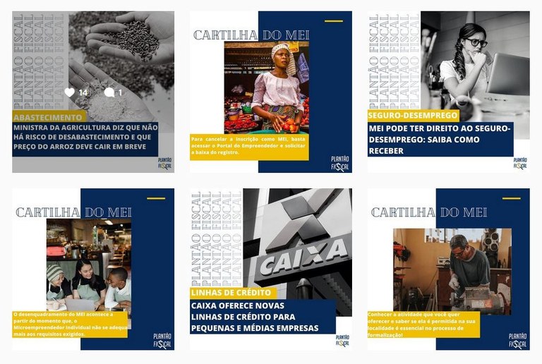 Feed do projeto Plantão Fiscal. Imagem: captura de tela do perfil plantaofiscal_ufpb.